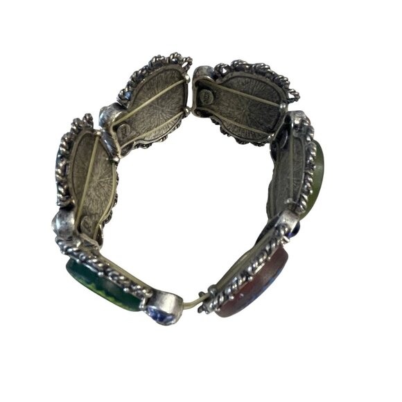 Chico's Luxor Multicolor Oval Stretch Statement Bracelet Large - Picture 9 of 9